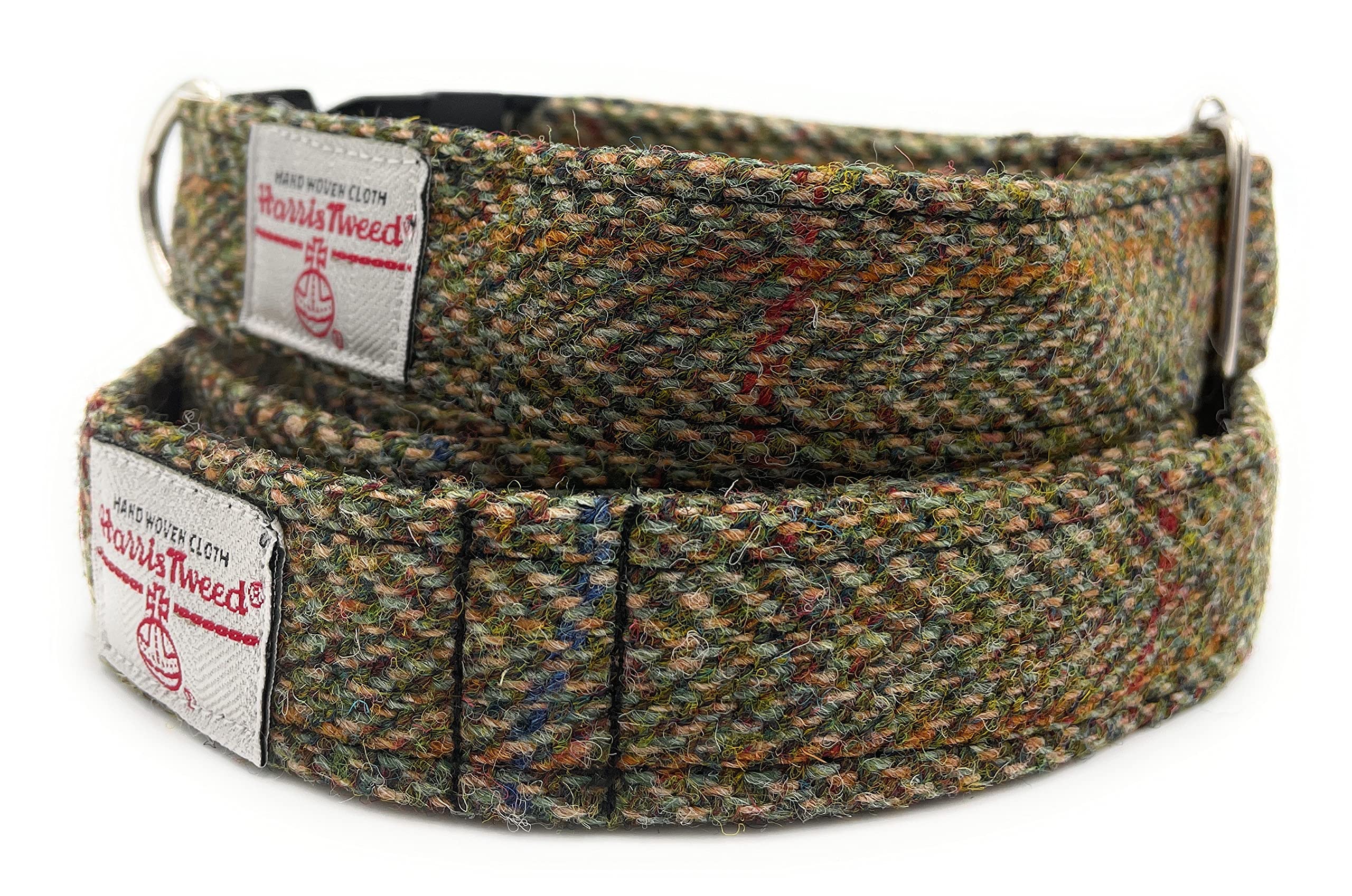 Harris Tweed Dog Collar And Lead Set Handmade (Green Herringbone, S) โ image 1