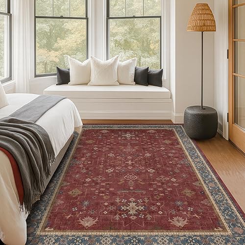 Miniatura 323 de Alfombra Boho Negra para Sala de Estar - Alfombra de Área Lavable de 10x14 Pies, Alfombras de Comedor para Debajo de la Mesa, Alfombra Suave de Pelo