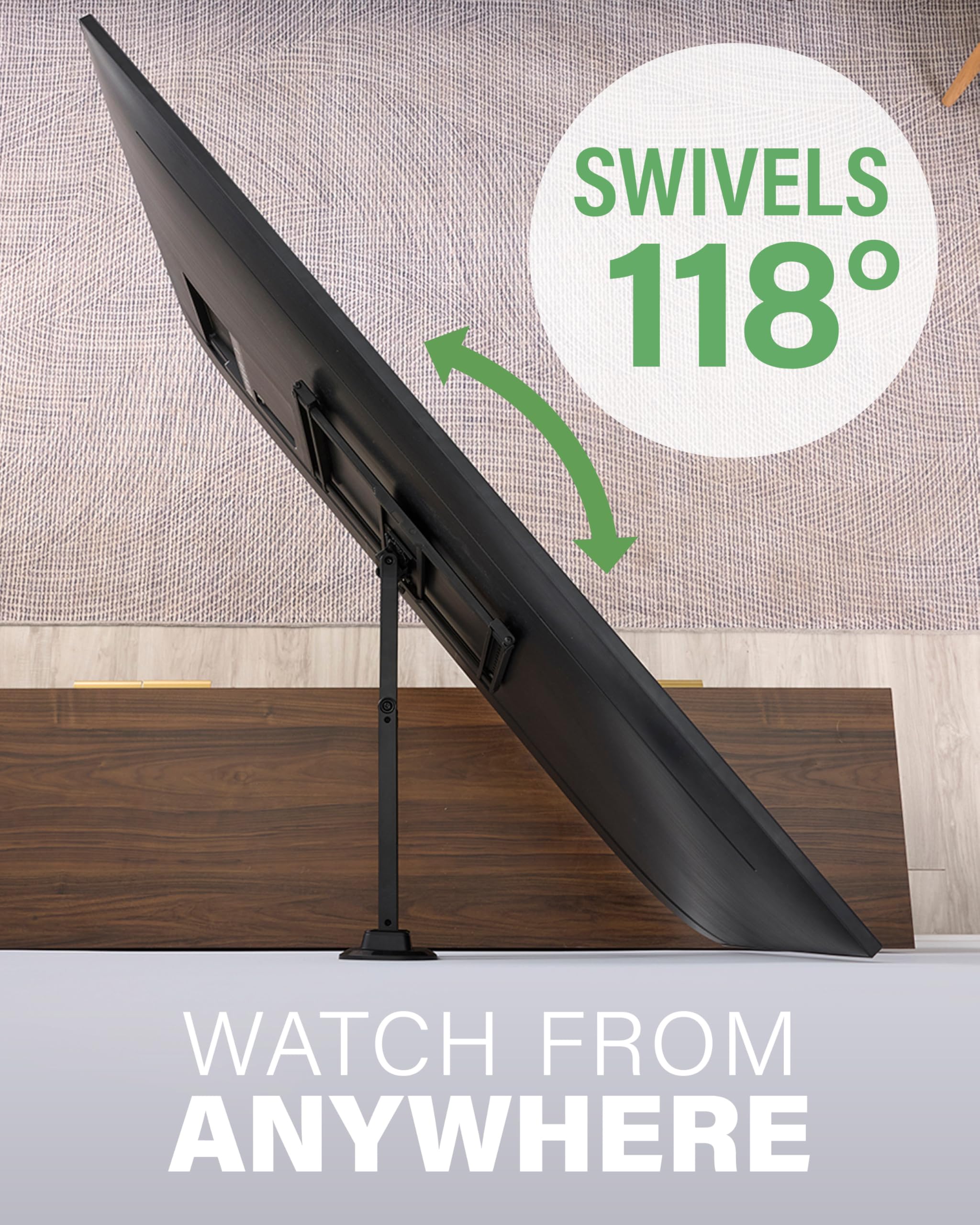 SANUS Uchwyt ścienny do telewizora z regulacją wysokości do telewizorów 32-calowych do 165.1 cm – podniesienie lub opuszczanie telewizora 7.6 cm po instalacji – maksymalizuje kompatybilność z