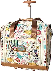 Mala de viagem de designer de 38 cm - Mala de viagem de negócios para fim de semana - Leve 2 rodas - Bolsa com rodinhas embaixo do assento para mulheres