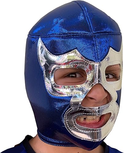 Blue Demon - Máscara de lucha libre juvenil (niños ajuste) Máscara de luchador de luchador para niños por Make It Count