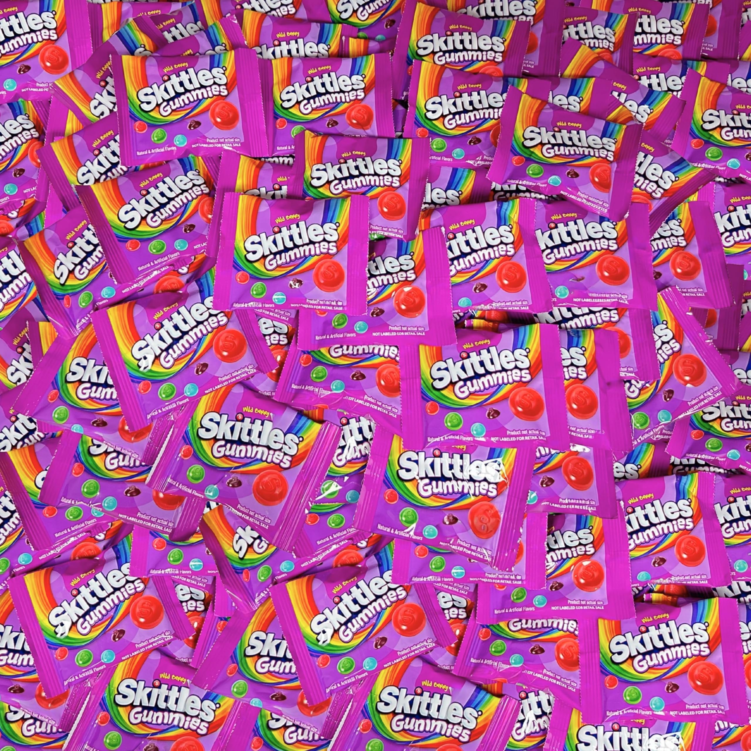 Skittles Wild Berry Flavor Candy Coated Fruit Chew Fun Size 1 Lbs Individually Wrapped Bulk Party Assortment 25+ Bite Size Mini Packs In Resealable Bag (16 Oz)