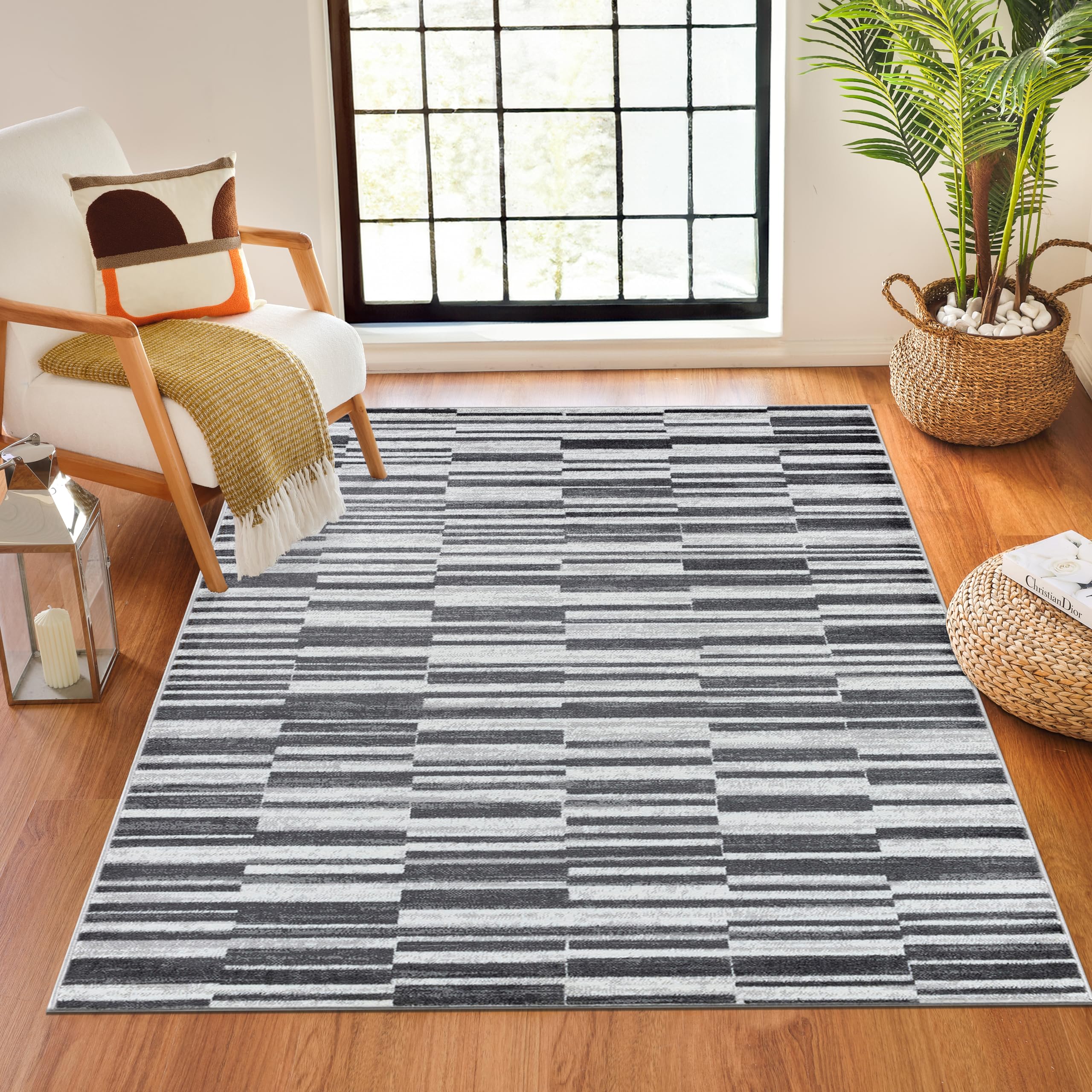 Livabliss VARTIKA Modern Dark Brown Polypropylene Area Rug 200x275cm
