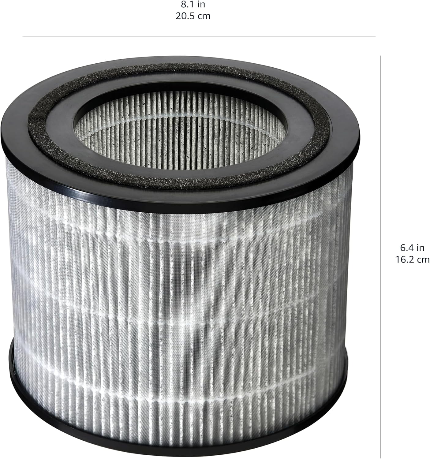 Dimensions of the Amazon Basics air purifier filter