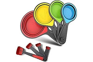 Collapsible Silicone Measuring Cups and Spoons for Easy Space-Saving