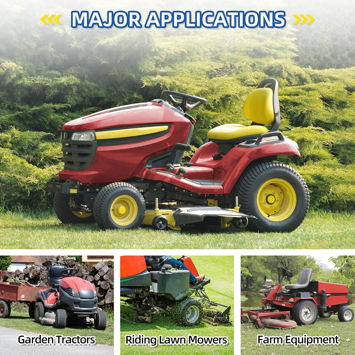 GICOOL 18x8.50-8 Lawn Mower Tire, 18x8.5-8 Tractor Lawnmower Tire, 4 Ply Tubeless Tire, Turf-S Pattern, Set of 2