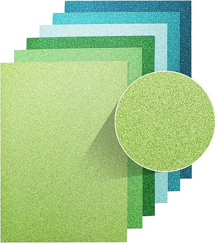 Papel de cartulina con purpurina, 30 hojas de papel con purpurina de 8.82 ozm, papel de manualidades brillante A4 de primera calidad, cartulina de 6