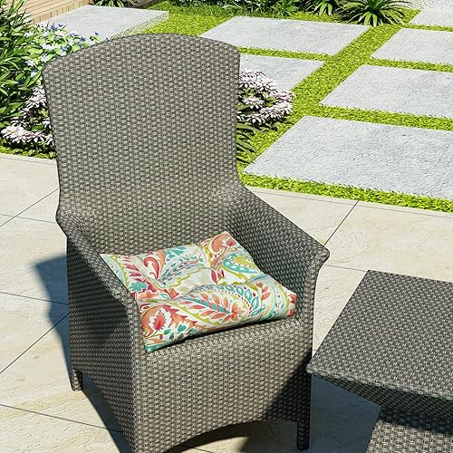 Miniatura 8 de LVTXIII Juego de 2 cojines cuadrados de mimbre para interiores y exteriores, juego de 2 cojines decorativos gruesos para patio, jardín, hogar, 19 x