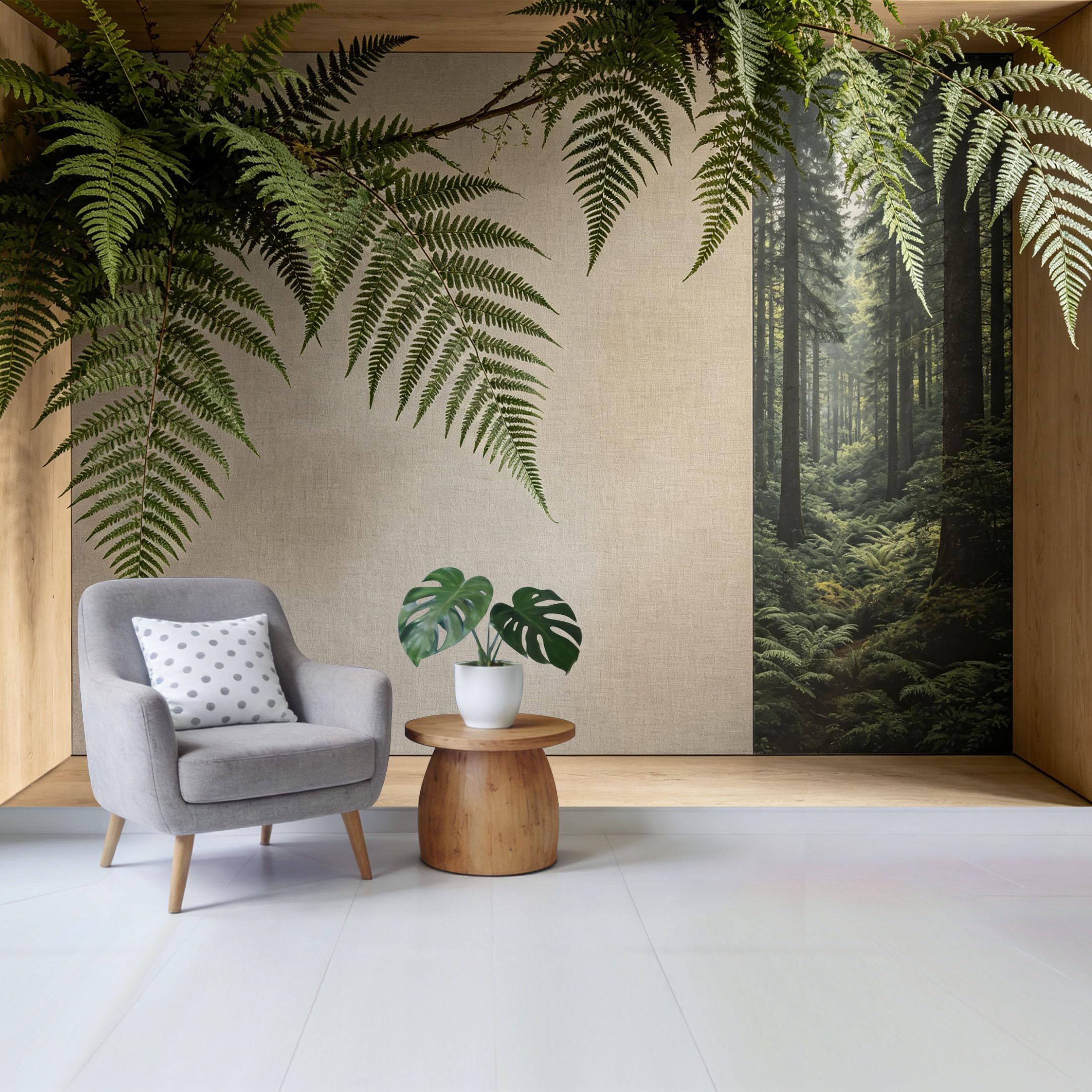Qzlithotic Yq2605251003 Custom Size Wall Mural Botanical Pine Tree Forest Landscape Textured Modern Style Selfadhesive Wall Fabric Removable Wallpaper For Home Office Decor
