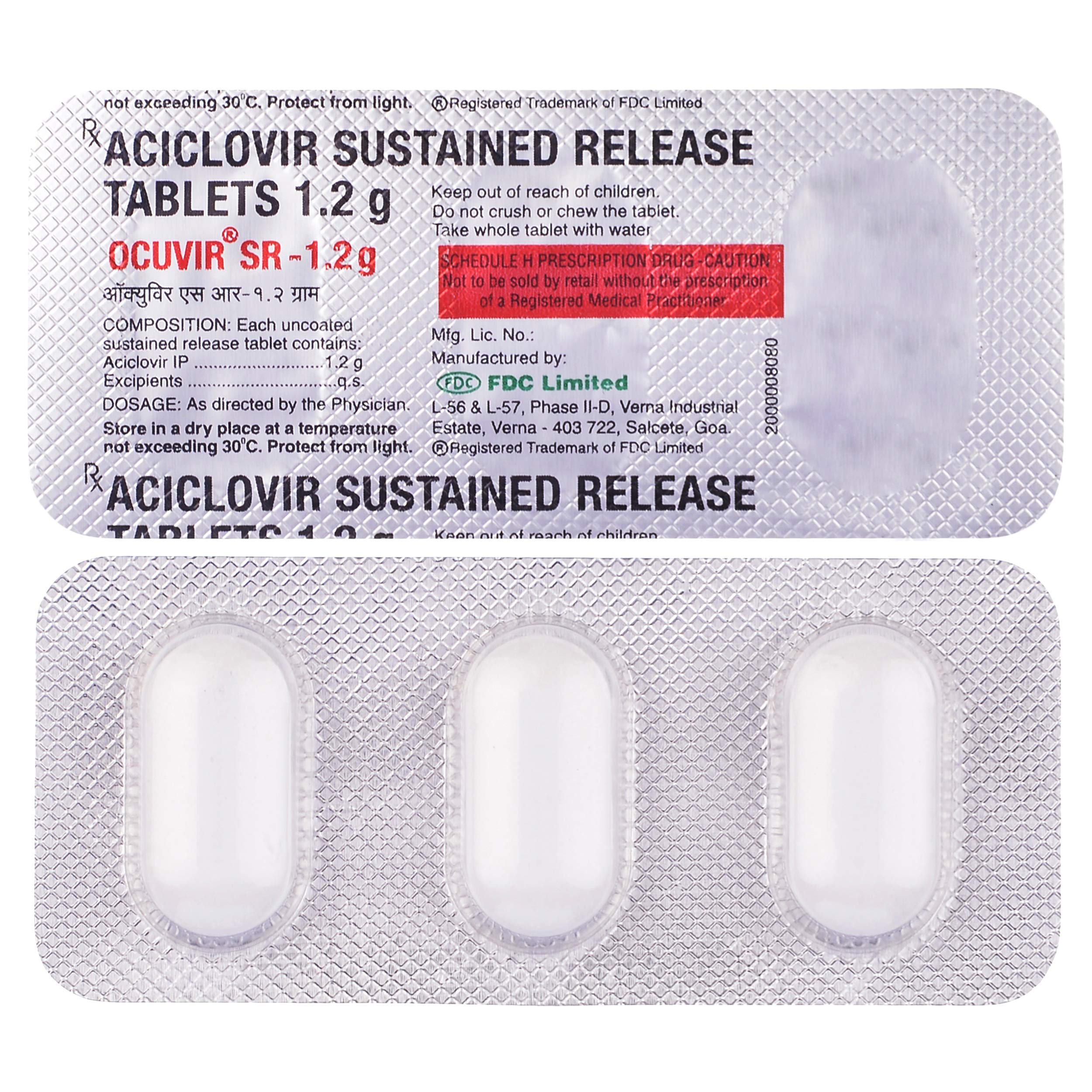Ocuvir SR 1.2 g - Strip of 3 Tablets