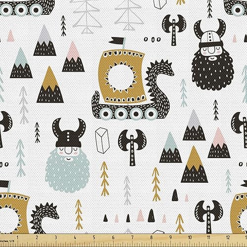 Miniatura 15 de Tela de panda Lunarable de The Yard, diseño de oso asiático con dibujos animados comiendo hojas y ramas, animal silvestre, tela decorativa para