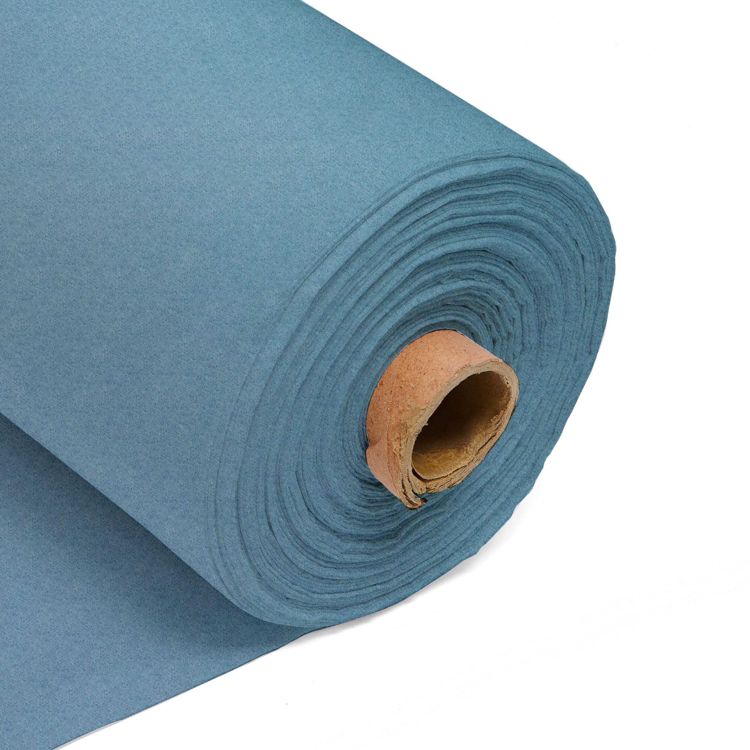 Acrylic Felt Fabric 60 Inch 150cm Wide - Sewing Craft Material - Black, White, Yellow, Green, Brown, Orange, Grey, Blue, Red, Pink, Purple - Felt Sheets for Crafting & Decorations(Light Blue, 10m)