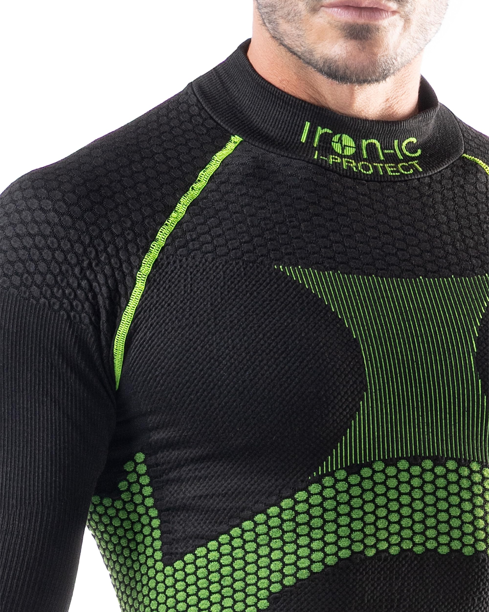 Iron-Ic - T-Shirt Uomo Maniche Lunghe I-Protect Seamless Cut Resistant per Sport Outdoor in Climi Freddi con Fitting Slim Compression - Art. 201983