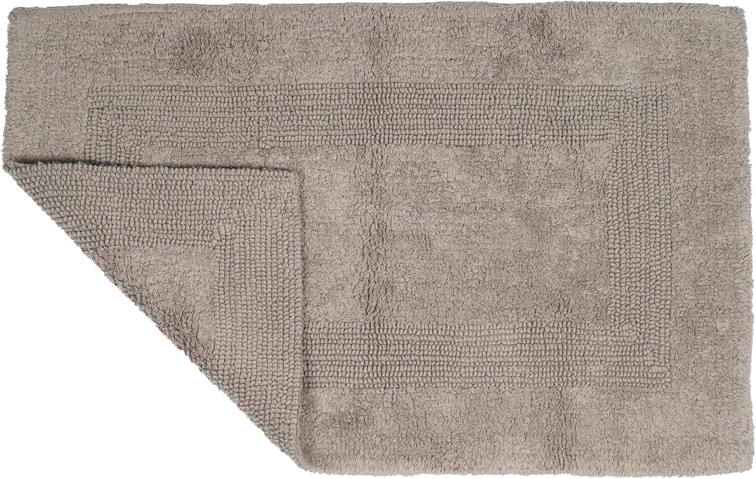 Bathroom Rugs - 2 - Piece Cotton Bathroom Mat Set - Machine Washable Bath Mats for Washroom, Kitchen, or Laundry Room by Bedford Home (Taupe)