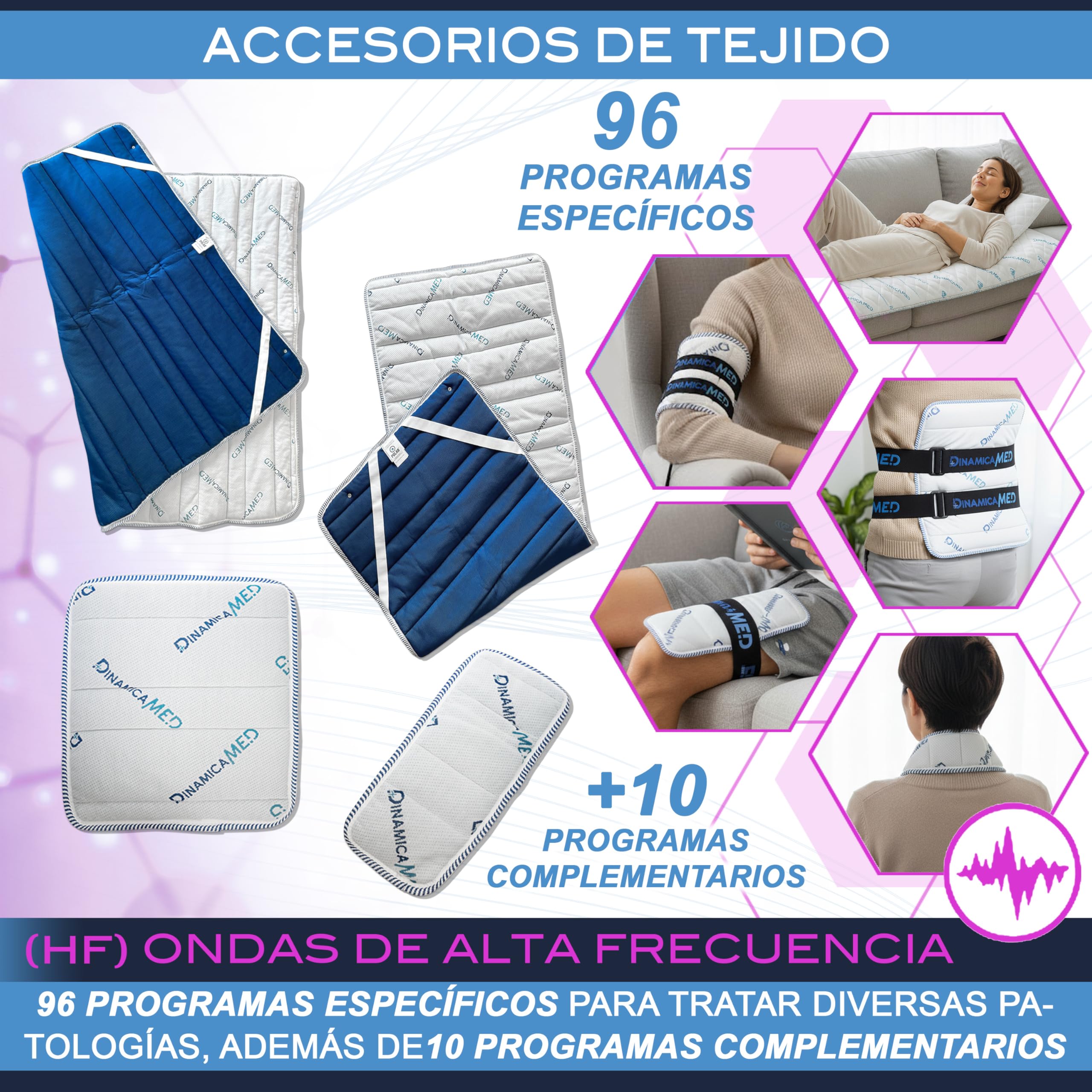 DinamicaMed® New MultiMag PRO 4.0 Máquina de Magnetoterapia – Equipo de Magnetoterapia, Alta Frecuencia (HF) con Difusor de tela 80 * 190, Magnetoterapia para Casa
