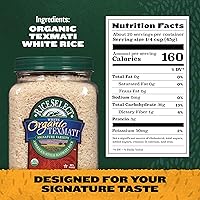 Vista 2 de RiceSelect arroz orgánico texmati basmati blanco, arroz premium sin OMG sin gluten de grano largo blanco, frasco de 32 onzas