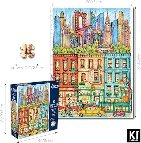 Miniatura 4 de KI Puzzles Rompecabezas de 1000 piezas para adultos Madalina Tantareanu Cities New York 27x20 Jigsaw PLAYVIEW Brands Multicolor