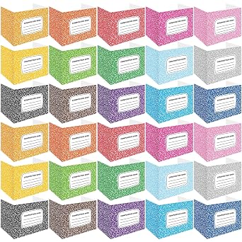 Sherr 30 Pcs Privacy Folders for Students Desk,Notebook,Rainbow Color