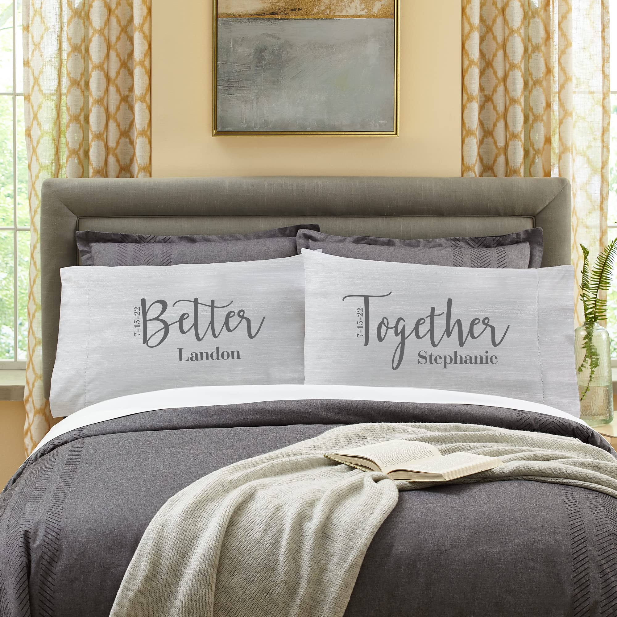 Let's Make Memories Personalized Better Together Pillowcases – Set of 2 – Romantic Couples Gift – Customize with 2 Names & Optional Date