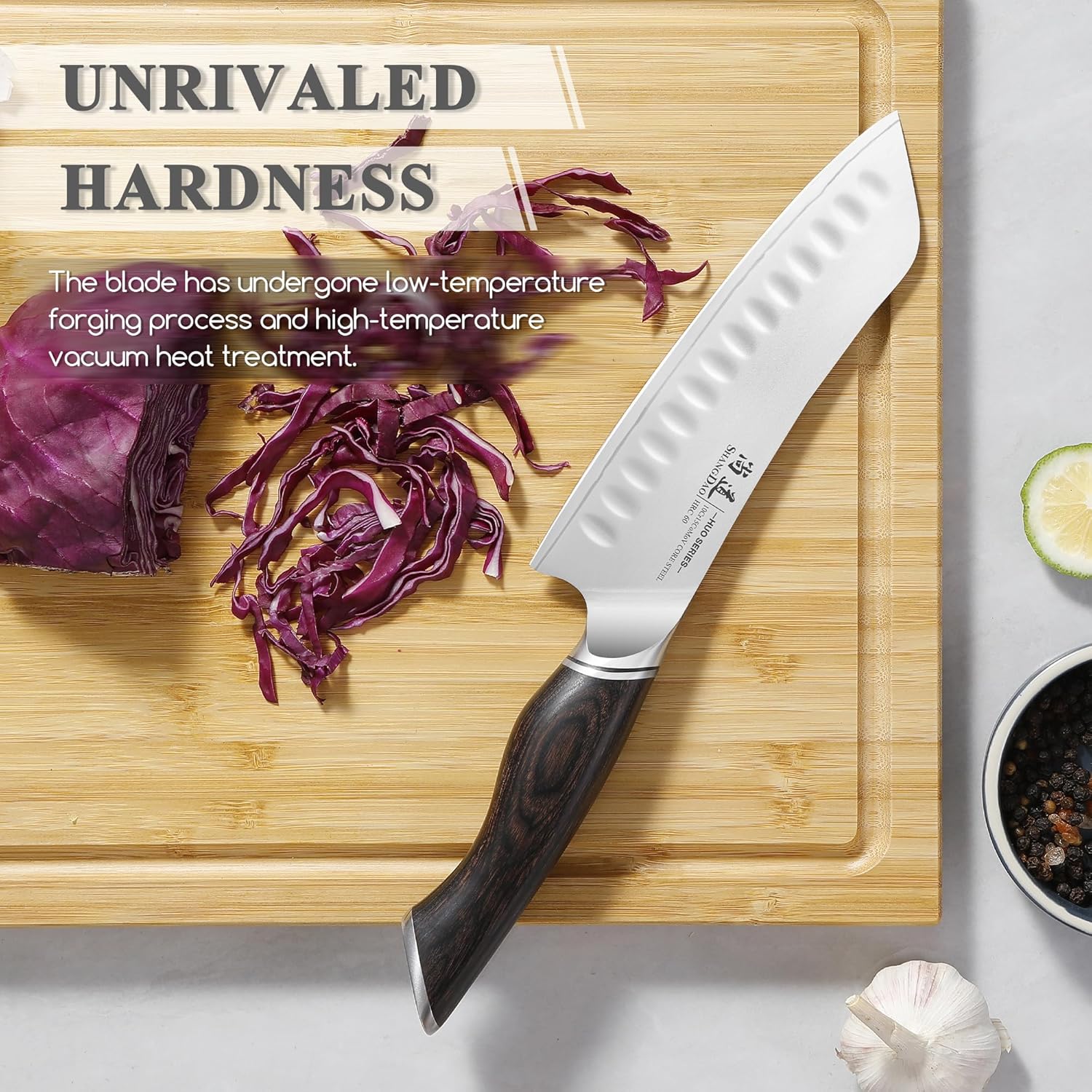 SHANGDAO 7 Inch Japanese Santoku Chef Knife, VG10 Stainless Steel Kitchen Cooking Knife with Pakkawood Handle Gift Box