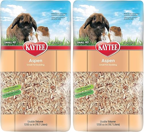 Miniatura 5 de Kaytee Ropa de cama de álamo de madera dura para animales pequeños conejillos de indias, conejos, hámsters, jerbos y chinchillas, 19.7 litros