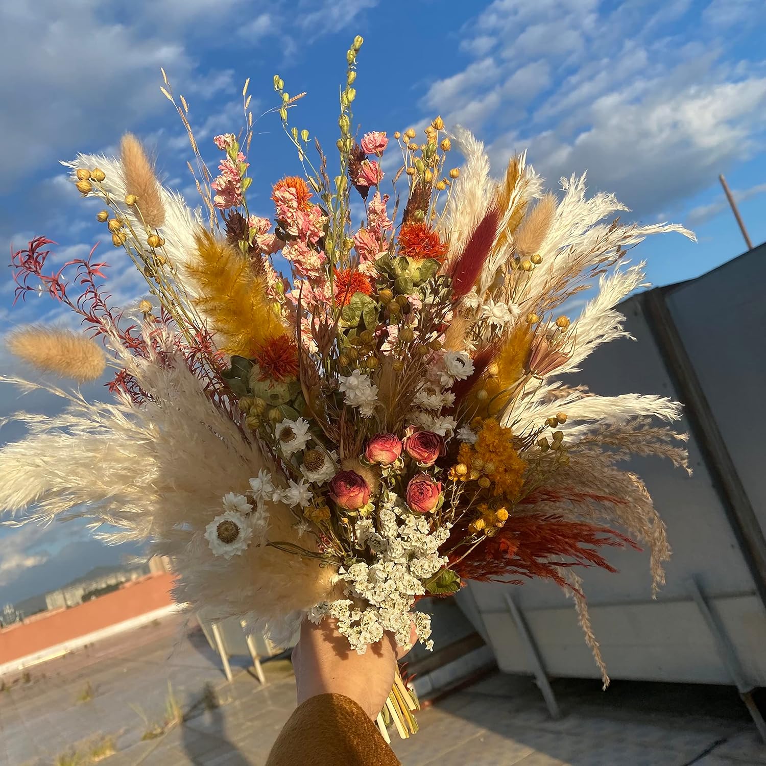 Boho Bridal Bouquet l Rustic Wedding Bouquet l Dried Pampas Grass Bridal Bouquet (Bridesmaid Bouquet)