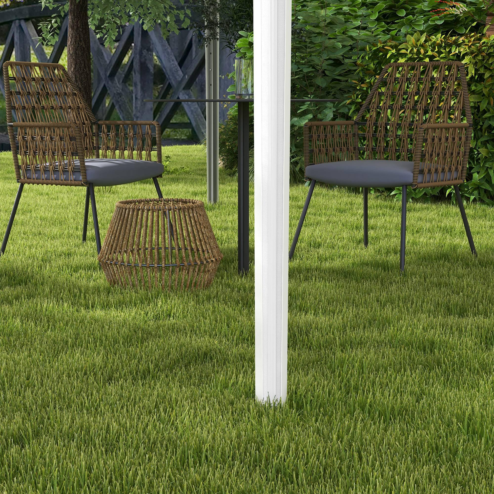 Outsunny Carpa Plegable 3x3 m Cenador de Jardín Altura Ajustable con Bolsa de Transporte Impermeable Anti-UV y Bolsas de Arena Gazebo para Exteriores Jardín Patio Blanco