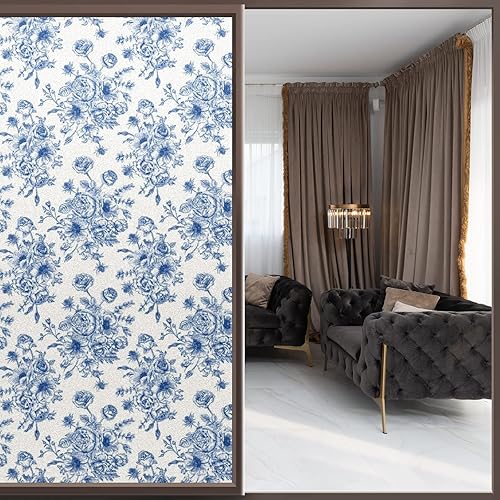 Miniatura 2 de Flowe Geometry - Película de privacidad para ventana, calcomanías de ventana, para privacidad, decoración de privacidad, 35.4 x 78.7 pulgadas