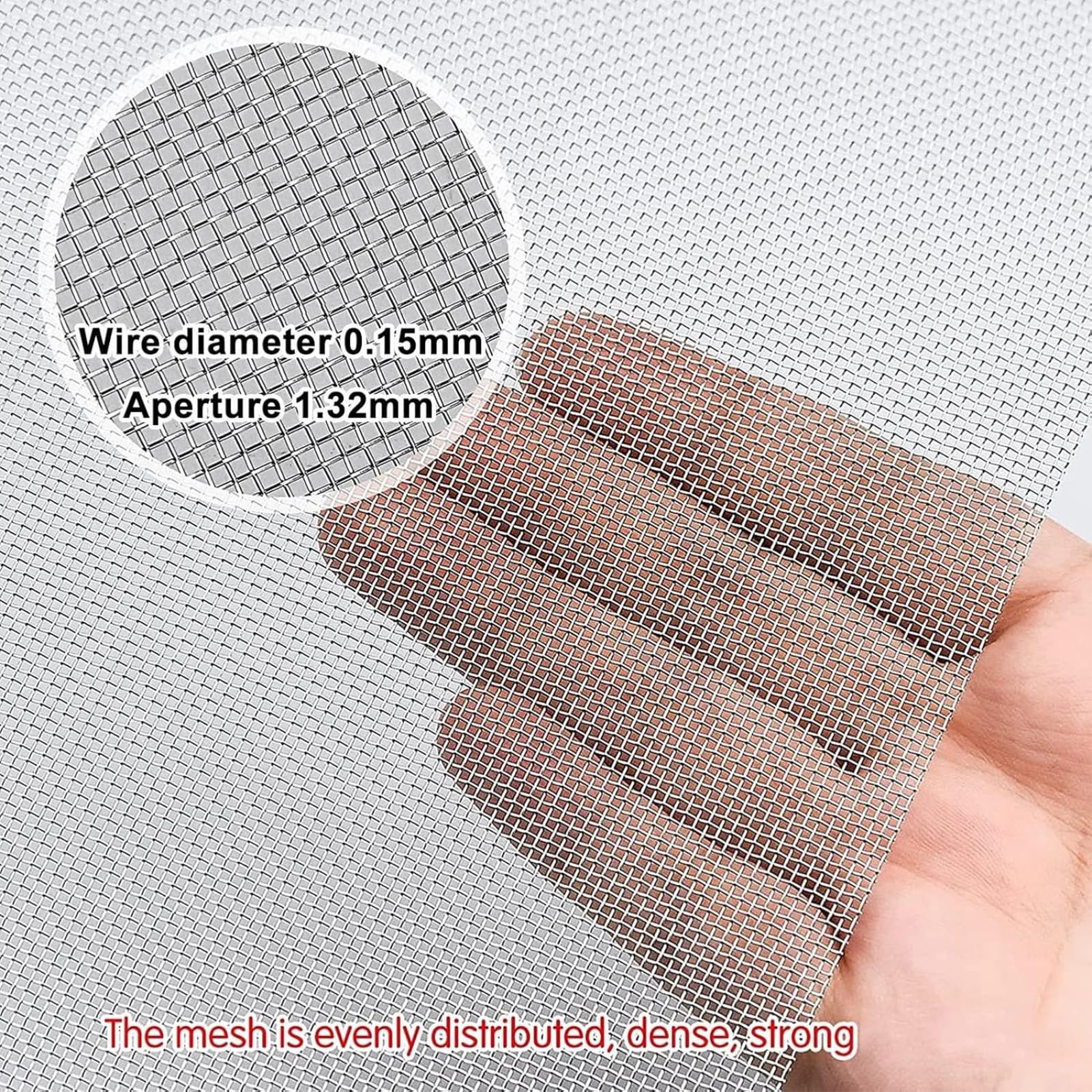 Panneau de barrière anti-insectes en acier inoxydable de calibre 16 tissé – Protection de fenêtre et de porte – Filet de ventilation pour défense CT Design grille roulée