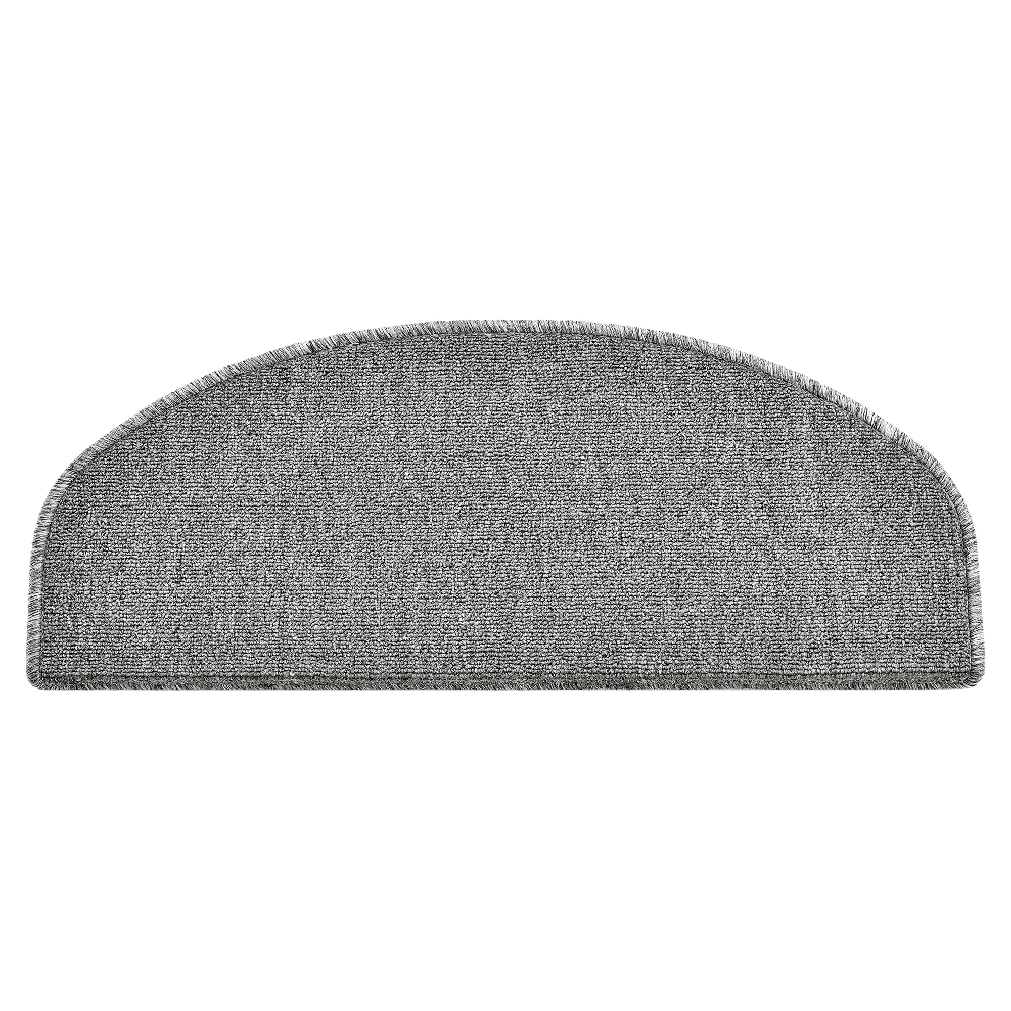 [en.casa] Set da 15 Tappeti Coprigradini per Scale Interne 65 x 24 x 7 cm Antiscivolo con Retro Adesivo - Mezzaluna - Grigio Chiaro