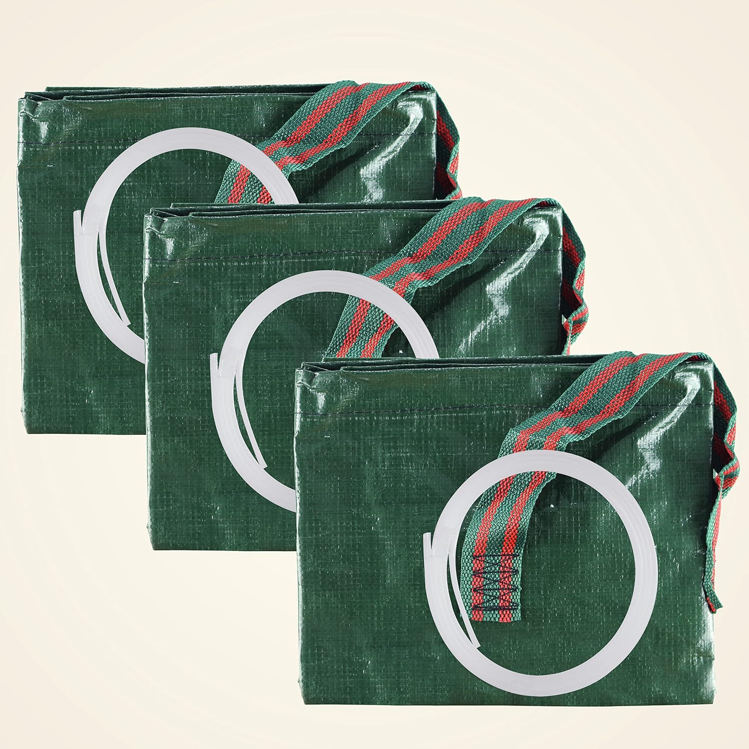 Gardzen 3-Pack 72 Gallon Leaf Bags for Yard Waste, Heavy Duty Reusable Garden Container with Plastic Ring, Collapsible Stand-Up Lawn Bags for Grass Clippings, Debris & Yard Cleanup