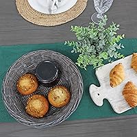 Vista 4 de AuldHome Design Canastas redondas para pan (lavado en gris, paquete de 2), cesta redonda de mimbre tejida rústica para cocina, hogar y almacenamiento