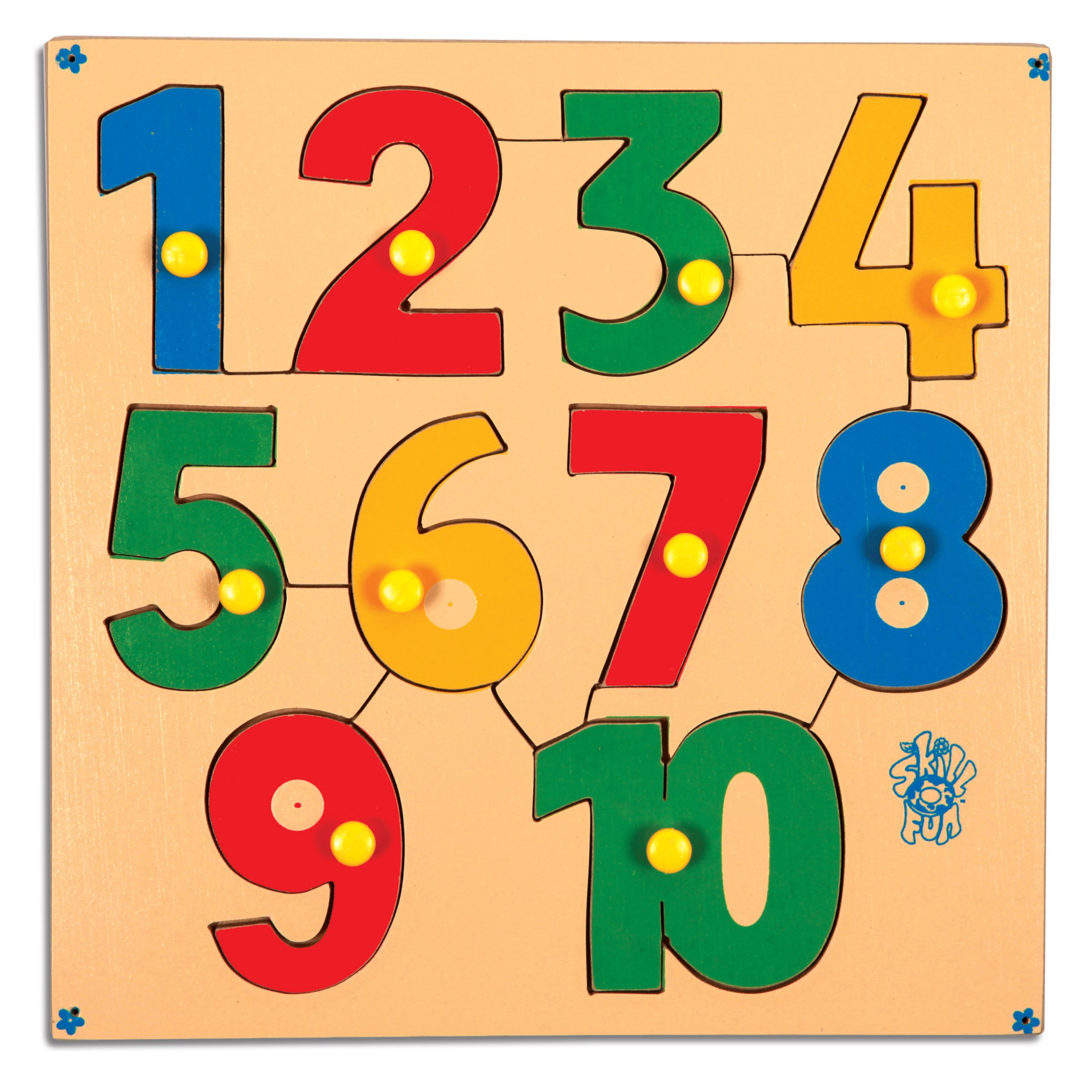 Skillofun L-22K Wooden Numerical Stray with Knobs, Vibrant Colors | Encourages Early Interest in Numbers | Safe and Eco-Friendly Educational Puzzle | Perfect for Preschool Learning Development (B009GCR2TA) Amazon Price History, Amazon Price Tracker