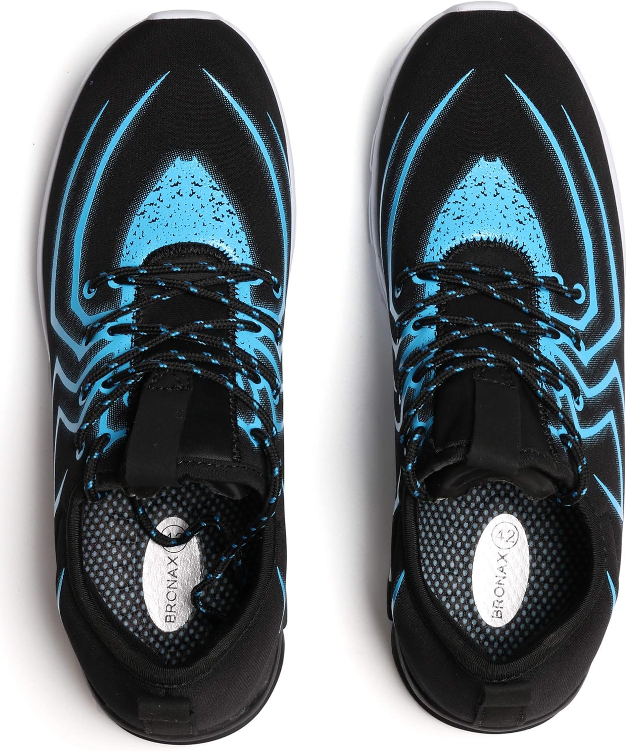 BRONAX Blue Sneakers for Men Comfortable Lightweight Slip on Size 9.5 Sport Fitness Athletic Tennis Shoes Zapatos de Hombre