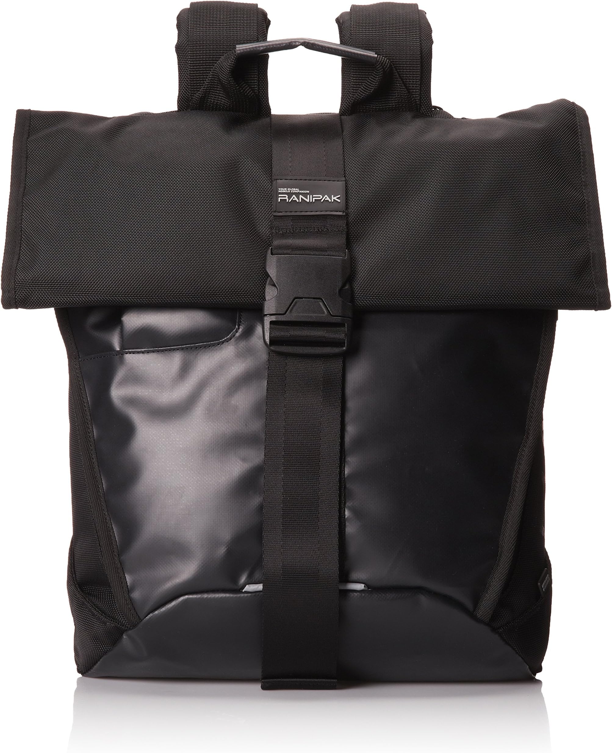 Ranipak Luggage High End Durable Rolltop Laptop Computer Backpack Bag, Black, One Size