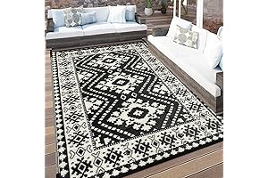 Waterproof Outdoor Rugs 8x10 | Reversible Uphome Straw Rug