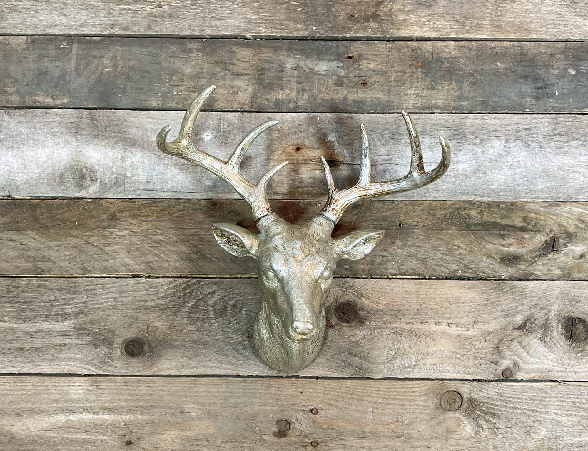 Best Value Here Wall Sculpture Reindeers head (M :26x24cm), Silver, 26L x 24W cm - Image 9