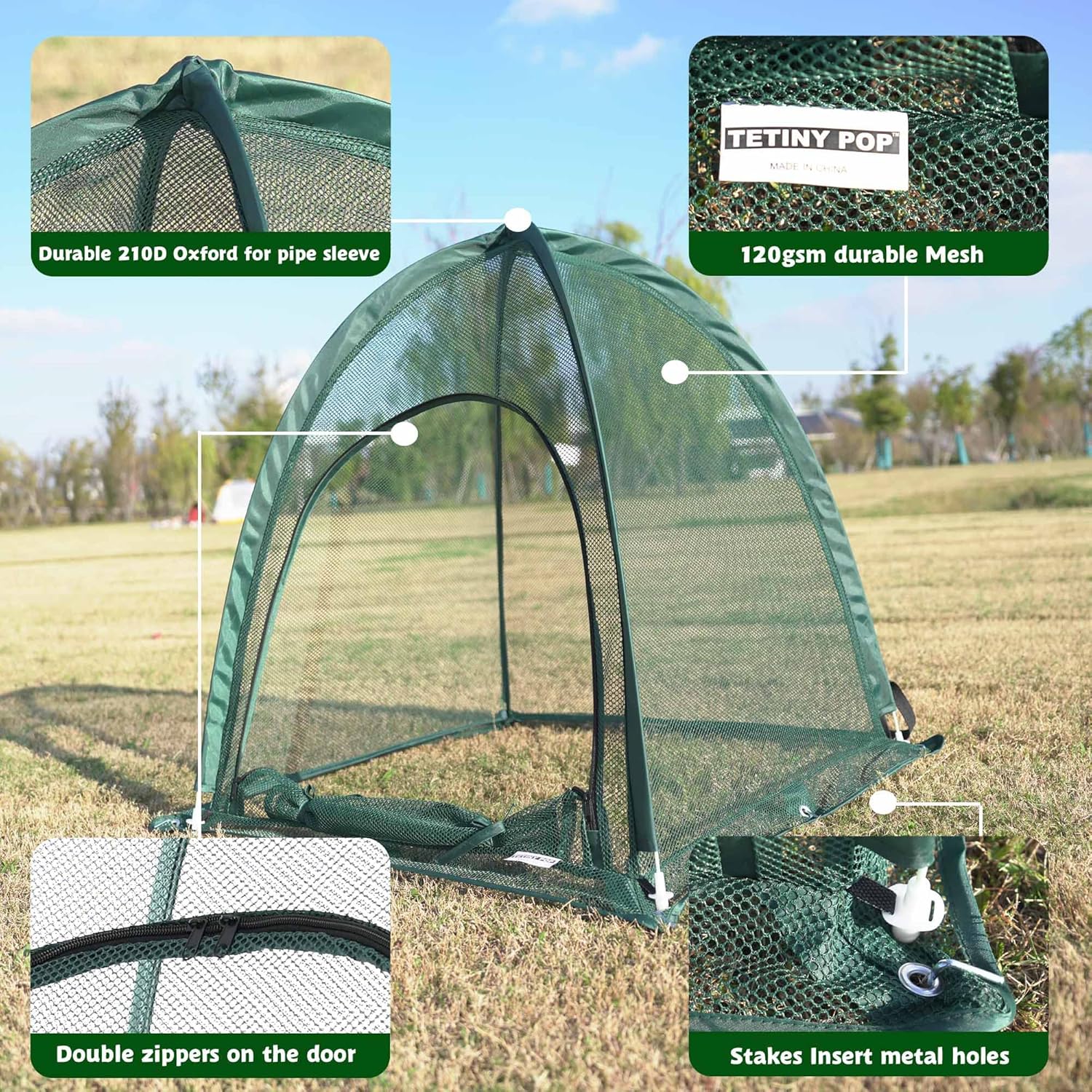 2pcs Quick Set up Pop up Garden Netting 28”x28”x32”Portable Plant Cover Net ,Locusts,Birds,Small Animal Garden Fruit and Flower Cages Portable Carry Bag with 16 Stakes