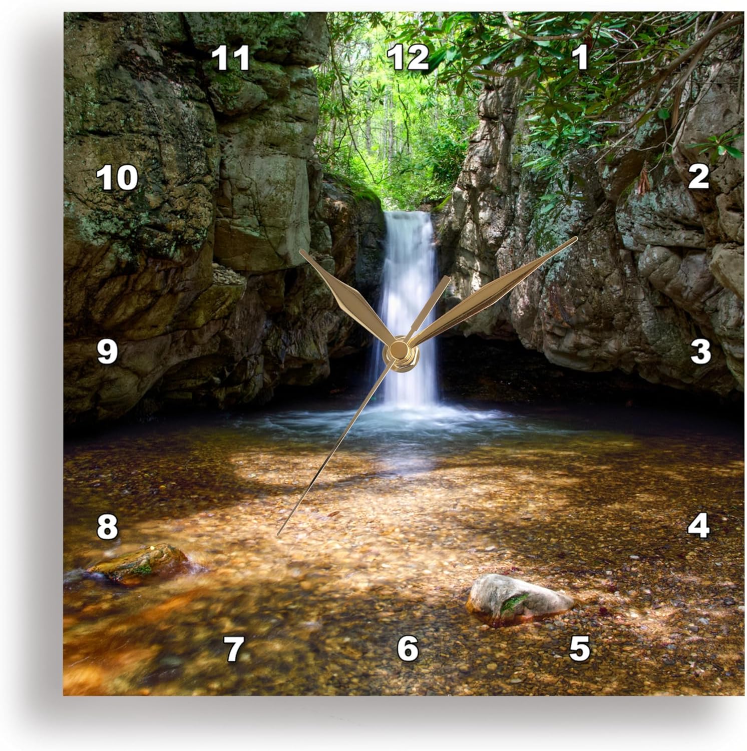 3dRose - This is Blue Hole Falls, a Beautiful and Scenic Waterfall in NE Tennessee - Wall Clock - (dpp-350149-2)