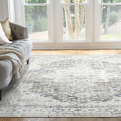 Alvina - Alfombra de área marrón de 5 x 7, 5 x 7, alfombra para sala de estar, comedor, dormitorio, alfombra de cocina, alfombra de entrada,