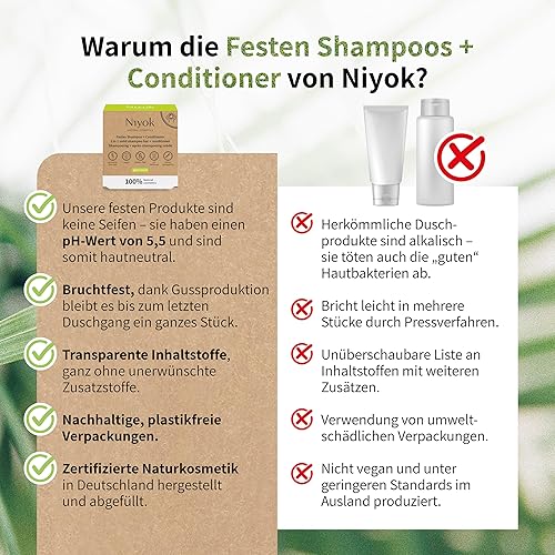 Miniatura 4 de Natural Cosmetics - Champú sólido 2 en 1 + barra acondicionadora, aroma Green Touch, 2.82 oz