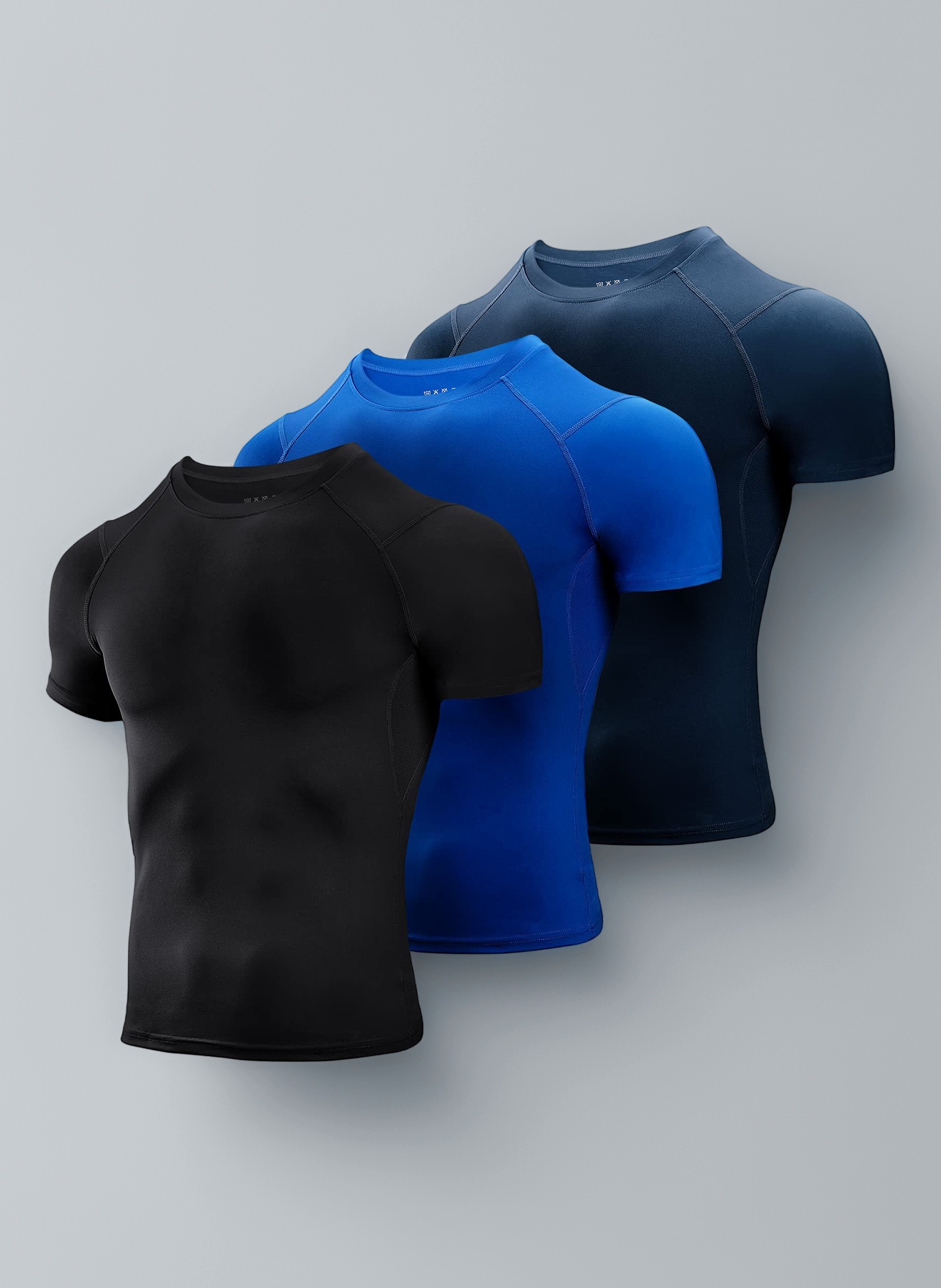 1 or 3 Packs Compression Tops for Men Short Sleeve Mens Running Top Mesh Design Quick Dry Base Layer Top for Gym Sports Fitness Workout Cycling,Training