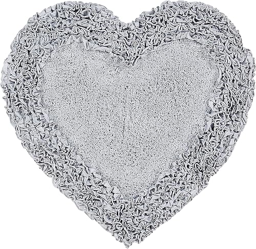 Miniatura 16 de Better Trends Alfombras en forma de corazón de 30 pulgadas, 100% algodón, suave, antideslizante, lavables, absorbentes de agua, para la entrada