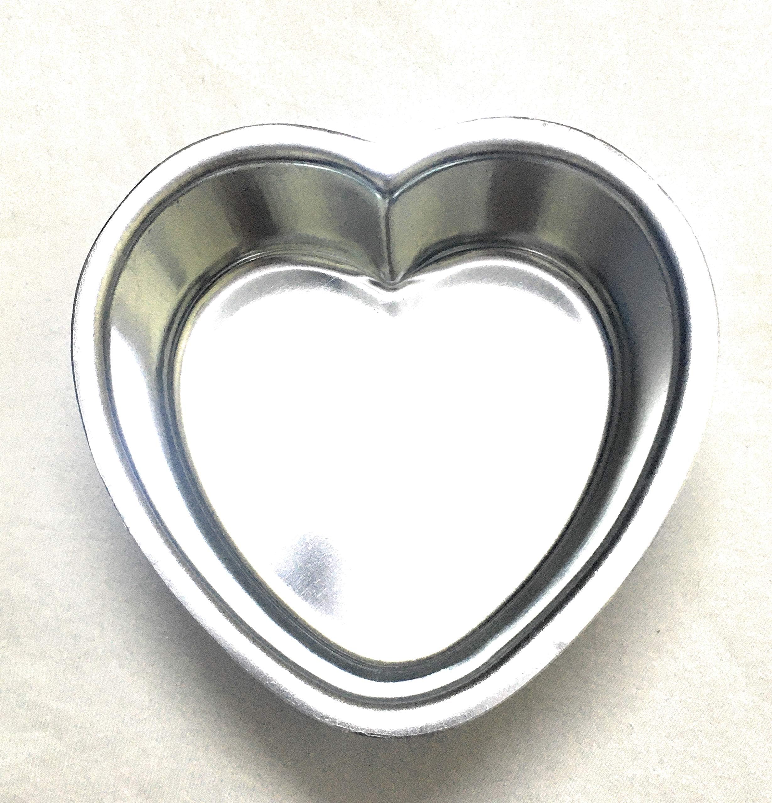 A2S Murti Aluminium Silver Heart/Hexagon/Round/Square Shape Mini Cake Baking Mould Tin - Set of 4 (Diameter 12 , 10 cm , Height 4 cm) 3