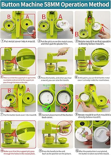 Miniatura 6 de HAPPIZZA- Prensa para fabricar pines de 2.25 pulgadas por tu cuenta, de tercera generación y sin instalación, incluye 100 piezas, imágenes, cortador