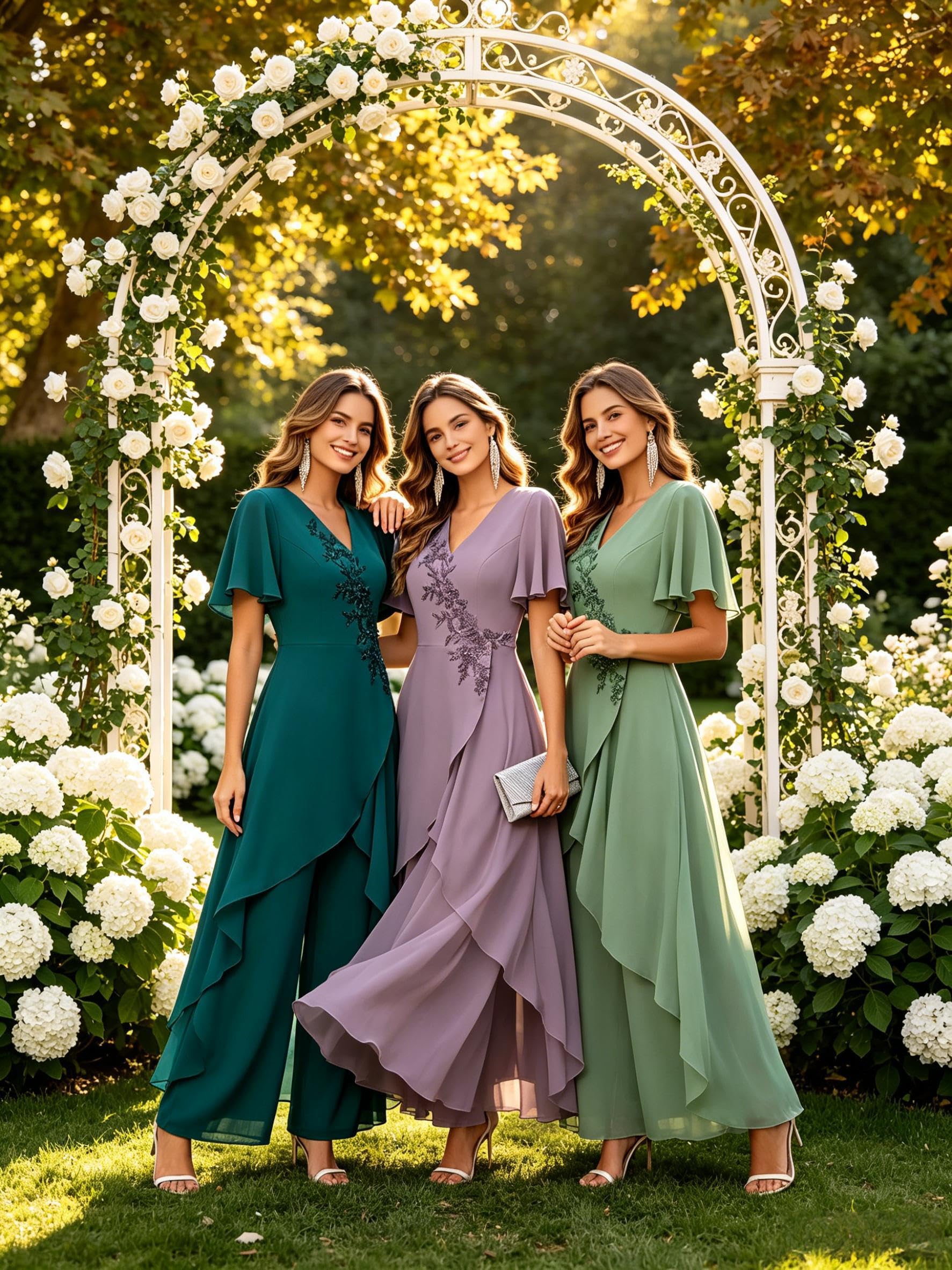 2 pezzi chiffon madre della sposa pantaloni abiti per matrimonio abiti da ospite maniche corte abito formale donna tuta