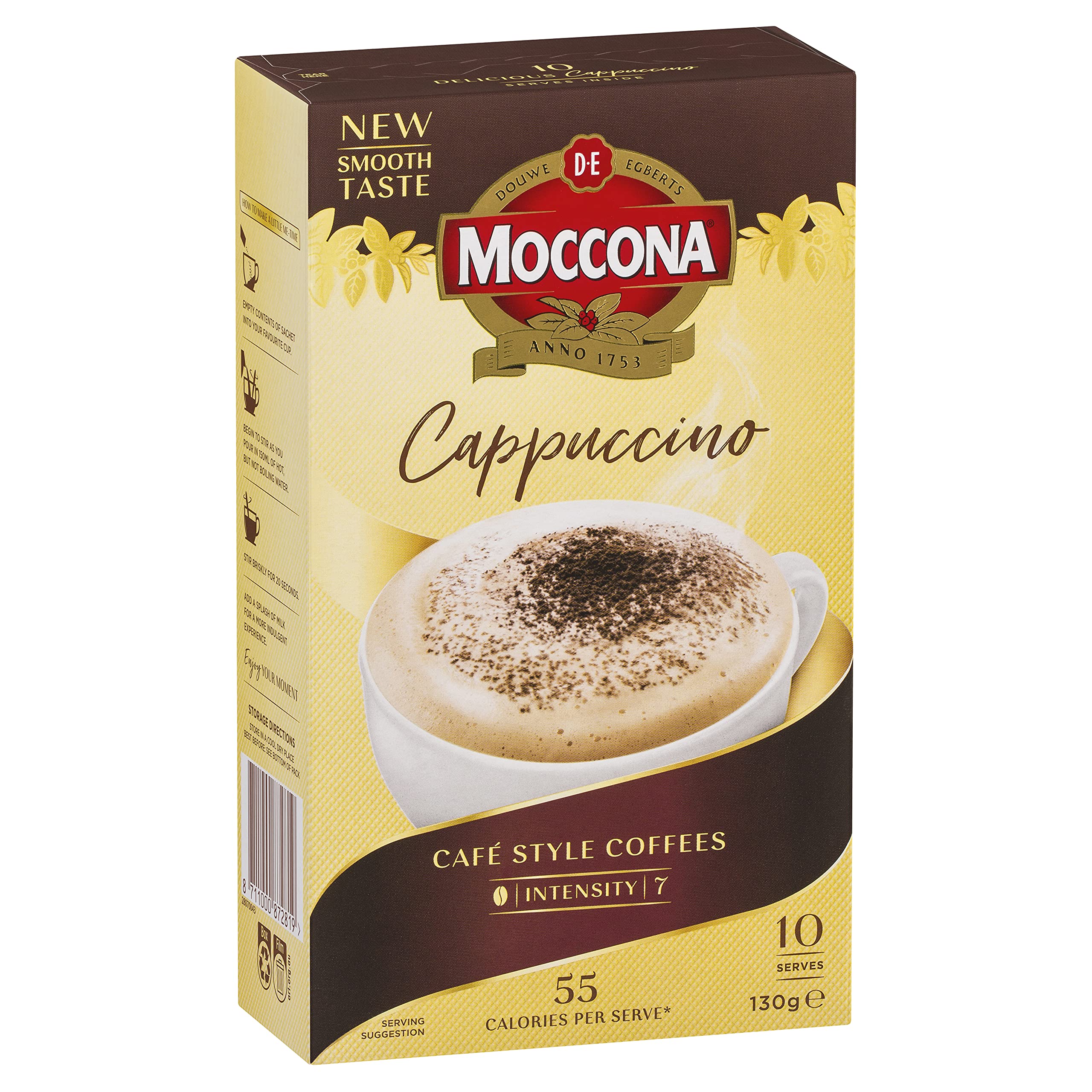 Moccona Coffee Sachets Cappuccino 50 sachets (10 sachets x 5 packs)