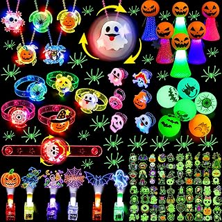 136PCS Halloween Glow Party Favors Bulk with Tattoos and Accessories