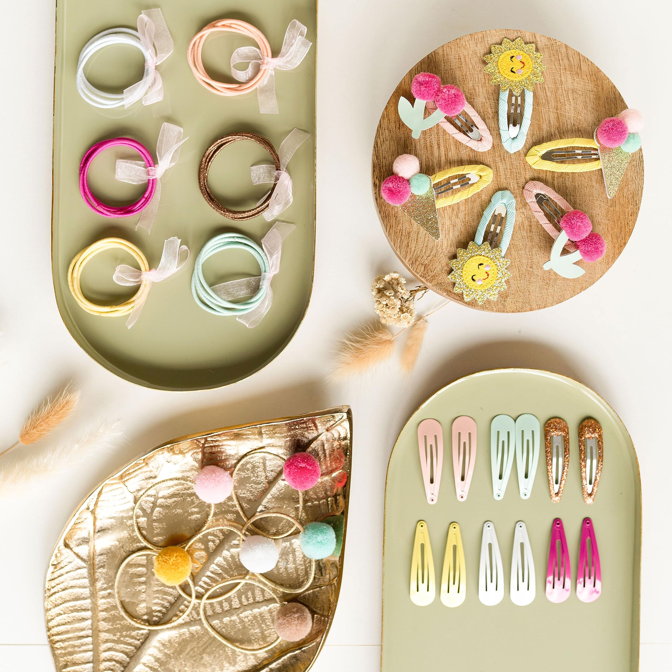 Papierdrachen Special 48 Hair Clips and Hair Bobbles in Many Colours, Durable and Robust - Image 3