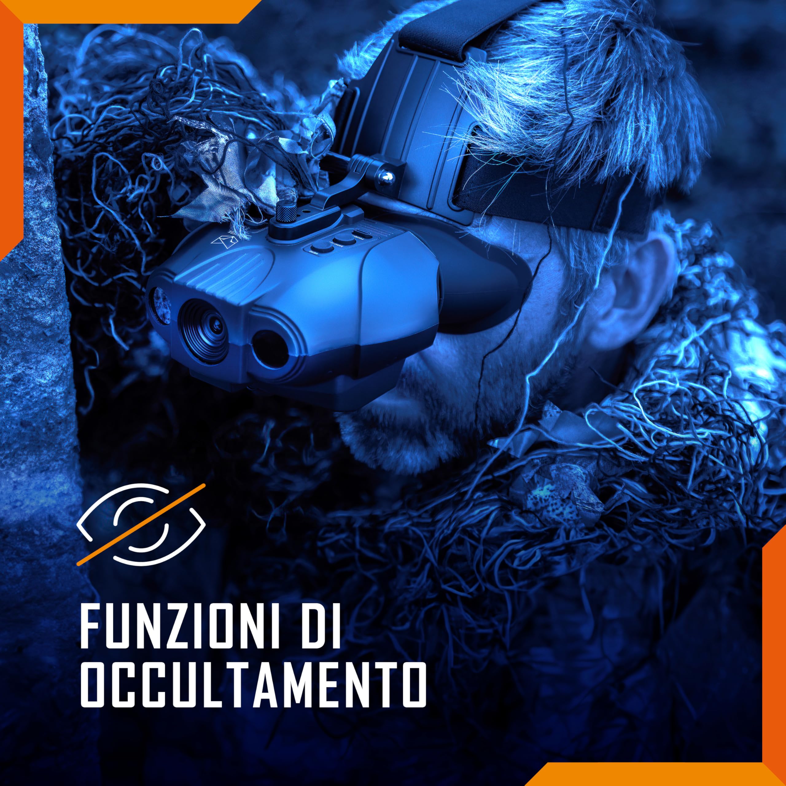 Nightfox Swift 2 Occhiali Visione Notturna | Montaggio sulla Testa | Ingrandimento 1x | 1080P HD | Ricaricabile USB | Binocolo Visione Notturna Digitale a Infrarossi